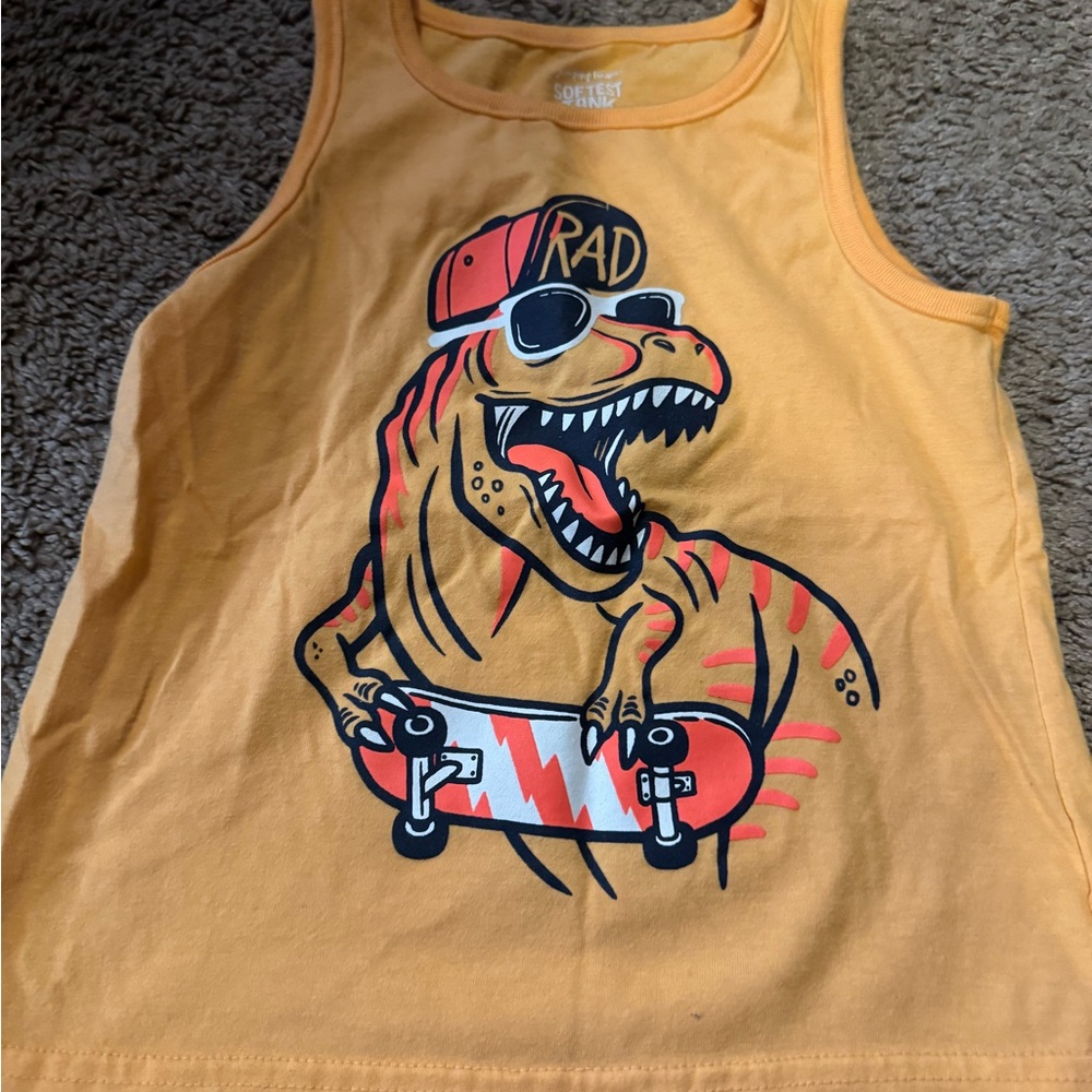 Yellow Dinosaur Graphic Tank Top plus 2 other tank tops lot of 3 size 2 t